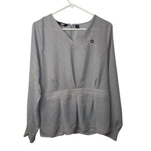 Chase Lands' End Women Gray Long Sleeve Blouse (12)